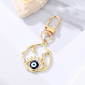 Gold Tone Irregular Openwork and Lash Evil Eye Clip Keychains view 9