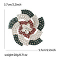 Gold Tone Multicolor Rhinestone Swirl Flower Brooch view 5