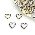 Enamel-Look And Crystal-Accented Gold Silver Heart Alloy Pendant Components in 2 Styles view 1
