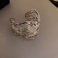 Five Mixed Braided Cutout And Fine Ribbed Wide Cuff Bracelets view 7