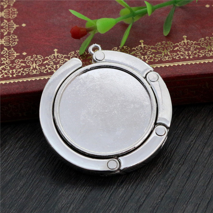 Folding Bag Hook Folding Round Bag Hook Blank for Cabochon Craft
