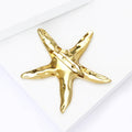 Smooth Starfish Brooch In Gold And Silver Tone Finishes view 4