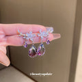 Crystal Branch Drop Earrings With Faceted Teardrop Beads view 3
