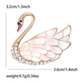 Enamel Swan Brooch With A Gold-Tone Swan With Pastel Enamel Wing Panels And Crystal Edging view 7