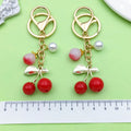 Strawberry and Cherry Charm Keychains in 47 Pictured Variations for Bags and Keys view 3