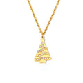 Gold Christmas Tree Zircon Pendant Clavicle Necklace Stainless view 5