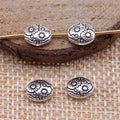 Sun Pattern Oval Beads in 2 Metal Finishes for Jewelry Making view 2