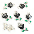 Enamel-Look Gold Silver Rose Alloy Charms in 14 Styles view 9