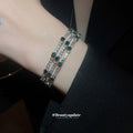Silver Triple Strand Crystal Open Bangles 3 Stone Styles view 4