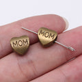 Engraved MOM Heart Large Hole Metal Beads in Two Finishes view 3