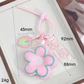 Padded Fabric Five Petal Flower Bag Charm with Beaded Loop view 3