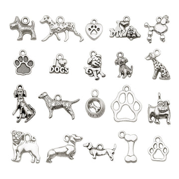 Antique Silver Dog Metal Charms with 25 Listed Options