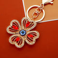Angel Eye Four Leaf Clover Keychains in Blue Red White and Assorted Colors view 2