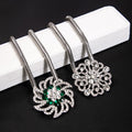 Silver Snake Chain Crystal Flower Necklace Three Styles view 1