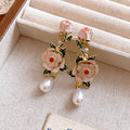 Vintage Style Floral and Pearl Earrings in Seven Designs view 6