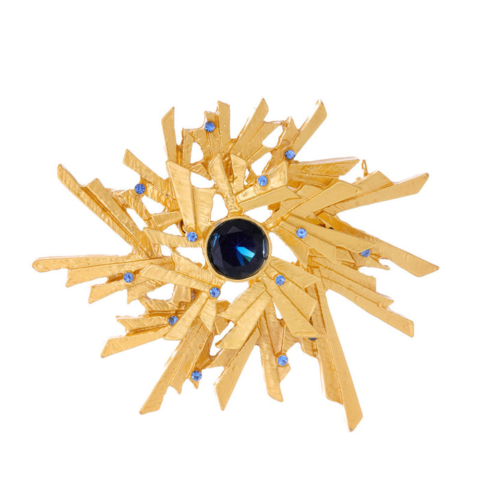 Snowflake Crystal Metal Brooch Pin for Jackets and Lapels