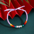 Eleven Color Adjustable Woven Cord Silver Bead Bracelets view 10