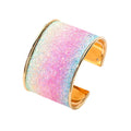 Gradient Glitter Cuff Bracelet and Adjustable Ring Options view 5