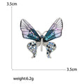 Iridescent Wing Butterfly Brooch With Blue Crystal Accents view 5