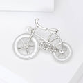 Pearl and Crystal Bicycle Brooch in Gold or Silver Tone view 4