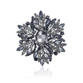 Oversized Crystal Flower Brooch With Decorative Crystal And Enamel Details view 5