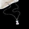 Silver Bear Crystal Pearl Pendant Necklaces And Bracelet view 6