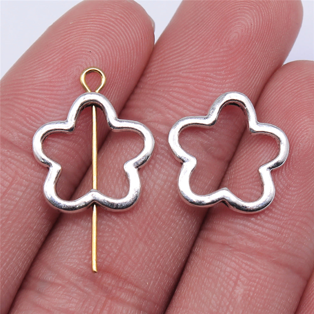 16x16mm 0.8g Multicolor Zinc Alloy Flower Loose Metal Beads for DIY Bracelet Necklace Making