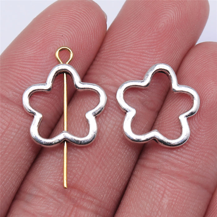Open Flower Outline Beads in Seven Metal Color Finishes