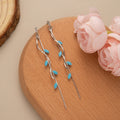 Eleven Color Leaf Vine Extra Long Threader Dangle Earrings view 12