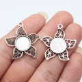 Leaf Frame Round Pendant Setting 12mm in Two Finishes view 1