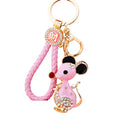 Jeweled Fortune Mouse Keychains in Four Colors with Matching Fortune Loops view 5