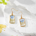 Blue Forget-Me-Not Resin Drop Earrings Gold Frames 5 Styles view 6