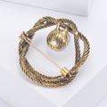 Twisted Circle Brooch With Faux Pearl Accent for Jackets Scarves and Lapels view 4