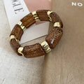 Acrylic Glitter Geometric Stretch Bracelet Gold Spacers 5 Colors view 9