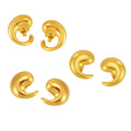 Polished Swirl Teardrop Stud Earrings Gold Steel Multi Sizes view 5