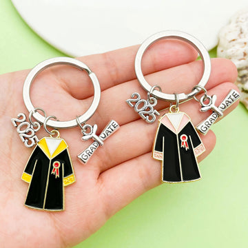 Graduation Charm Keychains Featuring Flower Across 31 Pictured Variations