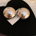 Metallic Domed Round Statement Stud Earrings in Four Finishes view 8