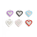 Enamel-Look And Crystal-Accented Black Gold Heart Alloy Charms in 12 Styles view 3