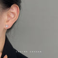 Mini Silver Butterfly Clear Zircon Stud Earrings Pair view 3