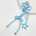 Woven Cord Bow Keychain With Colorful Charm Accents view 1