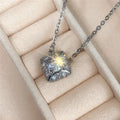 Silver Rhombus Clear CZ Halo Pendant Stud Earrings Metal view 4