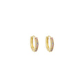 Gold Tone Multicolor Clear Look Small Huggie Earrings view 5