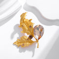 Maple Leaf Crystal Metal Brooch Pin for Jackets and Lapels view 5