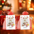 Gold Enamel Santa Reindeer Keychain Lobster Clasp Charm view 2