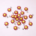 Tiny Colorful Daisy Charms with Gold Tone Loops in Nine Options view 9