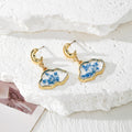 Cloud Dried Flower Resin Earrings Gold Crescent Studs 6 Styles view 5