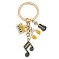 Yellow-Led Guitar Piano Violin and Headphone Charm Keychain Collection view 5