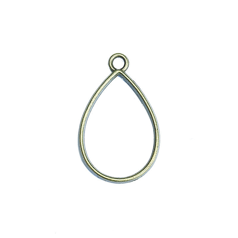 34x20mm Alloy Teardrop Open Bezel Pendant Frame for UV Resin