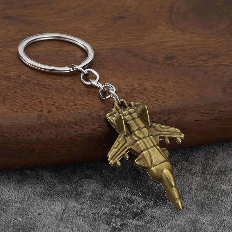 Metal Fighter Jet Keychain Aviation Souvenir Gift Pendant