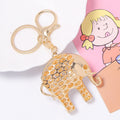 Enamel Floral Rhinestone Elephant Keychain Bag Charm view 4